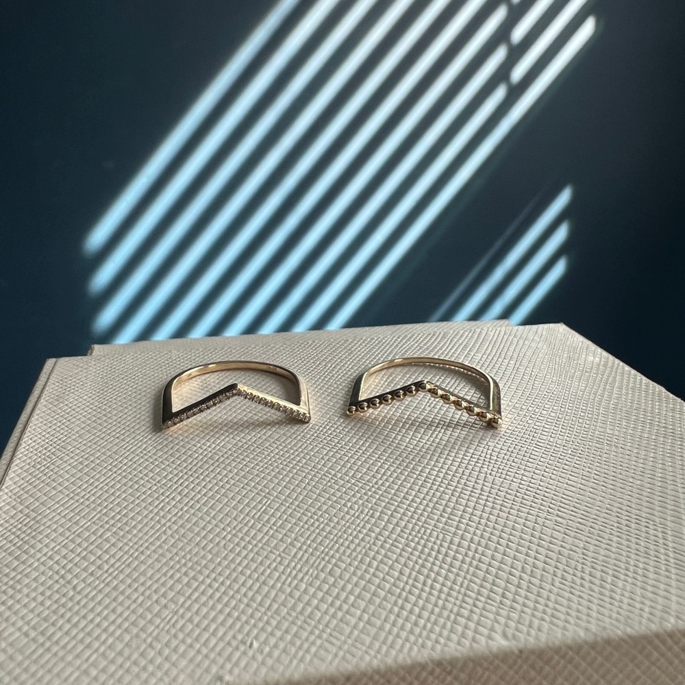 Solid Gold Chevron Stacker Set - image 1